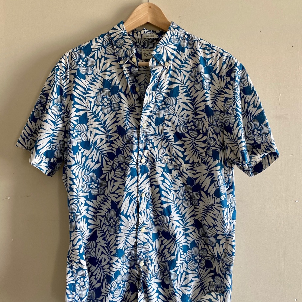 J. Crew Floral Print Short Sleeve Burton Down